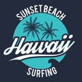 80s style surf sport typography. T shirt graphic. Hawaii tee graphic