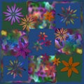 70s style trippy flowers