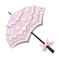 1900s style umbrella with lace and bow isolated accessory Royalty Free Stock Photo