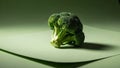 S subtle fold adds depth to the simple composition emphasizing the broccoli Royalty Free Stock Photo