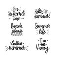 It is summer time lettering inspiraiton quote design set Royalty Free Stock Photo