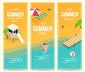 isometric summer banners