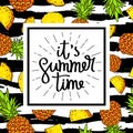 It`s summertime. Illustration of pineapple