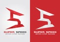 S Super Speed icon symbol from an alphabet letter S.