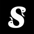 S with Swain face shape vector icon