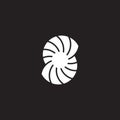 s swirl simple geometric fan propeller logo vector