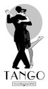 1920s Tango Poster. Elegant couple dancing tango.