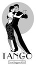 1920s Tango Poster. Elegant couple dancing tango.