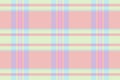 1970s tartan plaid texture, deep seamless check vector. Poster textile pattern background fabric in light and pink colors Royalty Free Stock Photo