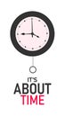 ItÃ¢â¬â¢s About Time Poster Banner and Background Abstract Design Template Featuring Clock and Calendar Illustration for mobile Royalty Free Stock Photo
