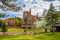 An 1800s Tudor style castle hotel in Colorado Springs, Colorado