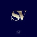 S and V Monogram. S and V Logo from combined letters.