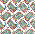 90`s Vibe Video Cassette Tape Seamless Pattern Royalty Free Stock Photo