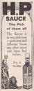 1910s Vintage advert for H. P. Sauce