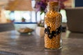 1970s vintage bottle of pop corn on a kitchen counter