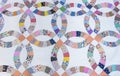 1930`s Wedding Ring Pattern Hand Made Quilt Royalty Free Stock Photo