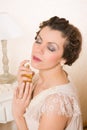 1920s woman with perfume Royalty Free Stock Photo