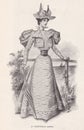 1896 The Illustrated London News Advertisment of a Lady`s Goodwood Gown.