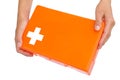 S of young woman holding first aid kit Royalty Free Stock Photo