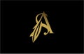 SA AS Letter Linked Flourishes Shape Luxury Premium Gold Logo