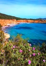 Sa Caleta Ibiza red ochre coastline Royalty Free Stock Photo