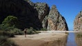 Sa Calobra pebble beach in Torrent de Pareis canyon, Mallorca, Spain Royalty Free Stock Photo