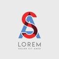 SA logo letters with blue and red gradation