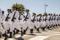 SA Navy marches in formation, carrying rifles
