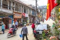 A busy touristic street of Sa Pa, Vietnam