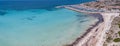 Sa Rapita, Mallorca Spain. Aerial landscape of the beach and turquoise sea