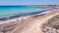 Sa Rapita, Mallorca Spain. Aerial landscape of the beach and turquoise sea