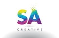 SA S A Colorful Letter Origami Triangles Design Vector.