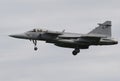 Saab Gripen from the Czech air force lands during the