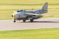 SAAB J29 Tunnan historic fighter just landed