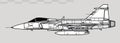 Saab JAS 39 Gripen. Vector drawing of multirole fighter. Royalty Free Stock Photo