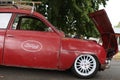 Saab 96 from 1964 - red Swedish car Royalty Free Stock Photo