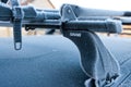 Saab roof bike stand in winter