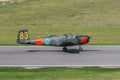 Saab 91 Safir trainer aircraft just landed