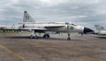 SAAB Viggen, the Flying Barrel at Scampton air show on 10 September, 2017. Lincolnshire active Royal Air force base.