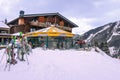 Saalbach-Hinterglemm, Austria ski slope cafe Royalty Free Stock Photo