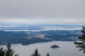 The Saanich Peninsula as seen from a lookout atop the Malahat