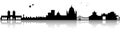 SaarbrÃÂ¼cken germany skyline silhouette black isolated vector Royalty Free Stock Photo