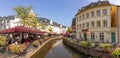 City center of Saarburg, Germany with a creek in the middle