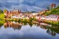 Saarburg, Germany - Old town and Saar River reflection Royalty Free Stock Photo