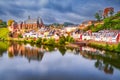 Saarburg, Germany - Old town and Saar River reflection