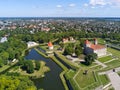 Saaremaa Castle, Estonia, bishop castle. Fortifications of Kuressaare episcopal castle aerial view in summer day.