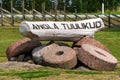 Angla Tuulikud on the Saaremaa Island. Historical composition of the natural wooden mills