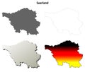 Saarland blank outline map set