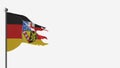 Saarland 3D tattered waving flag illustration on Flagpole.