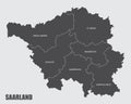 Saarland districts map